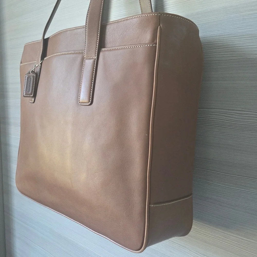 Vintage Coach 5209 Brown Leather Business Tote Laptop Briefcase Y2K Shoulder Bag